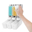 Wall Mount Body/Hair/Conditioner Trio Shower Dispenser - White