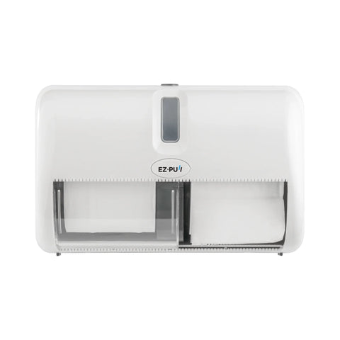 Wall Mount Double Small Core Toilet Paper Dispenser - White